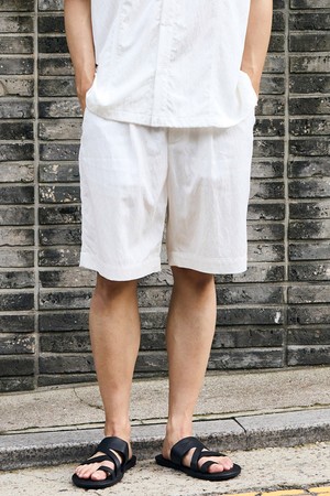 [DIEMS by STCO]썸머 플루이드 버뮤다 팬츠_아이보리 (와이드핏)_LHPWB62WSI