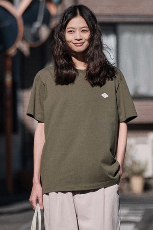 젠더리스_레터링 프린팅 반팔 티셔츠_카키 (오버핏)_LTSWB03CSK