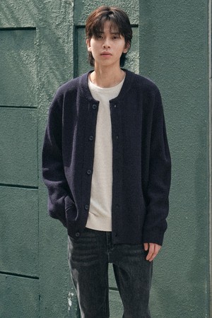 하찌 라운드 가디건_네이비 (오버핏)_DKGXA61OSN