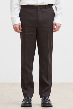 ITALY FABIO 린넨&울 포멀 팬츠_브라운 (클래식핏)_SSLWB95CSH