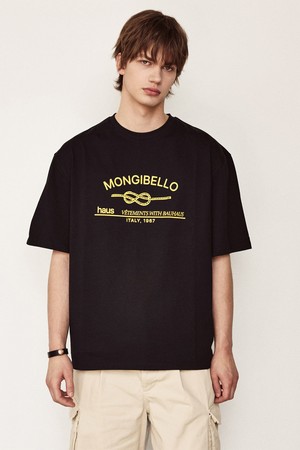 MONGIBELLO 프린팅 티셔츠_블랙_CTSWB13HSB