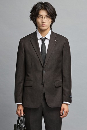 엑스트라파인 울 40% 수트 자켓_투톤 브라운 (클래식핏)_SSJWD64CSH