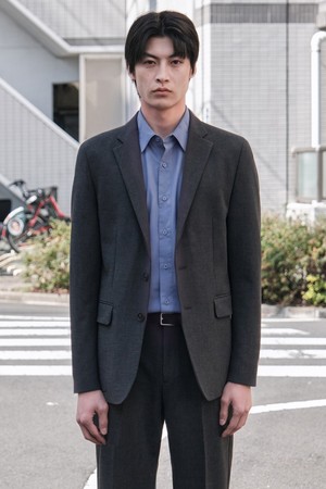 사방스판 에센셜 셋업 블레이저_차콜 그레이 (릴렉스핏)_SEJXZ72NSC
