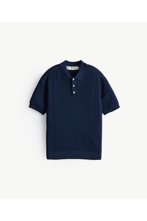 수피마 코튼 케이블 폴로 니트_네이비_0KTXB23HSN