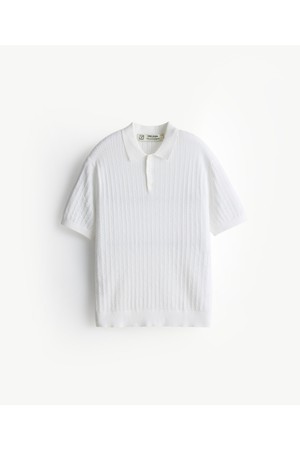 수피마 코튼 케이블 폴로 니트_아이보리_0KTXB21HSI