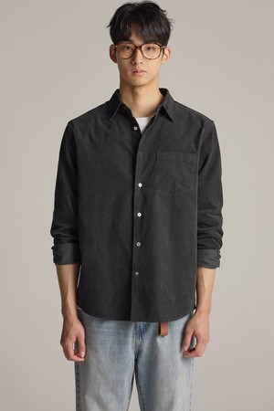 니들코드 레귤러 카라 셔츠_다크 그레이(레귤러핏)_JDSXZ95CSG