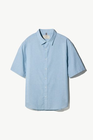 잔체크 린넨 혼방 반팔 셔츠_민트 (이지핏)_DDSXB03ECM