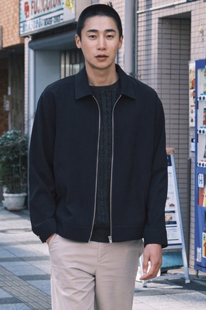 텍스처 폴리 트러커 점퍼_네이비 (세미오버핏)_SJPXB01NSN