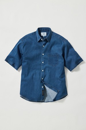 6.5oz 소프트 데님 반소매 셔츠_진청 (릴렉스핏)_JDSXB33OSL