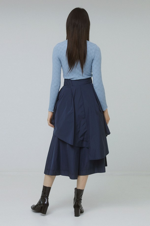 TI:BAEG - 롱/미디팬츠 - TAFFTA WIDE SKIRT PANTS NY 타프타 와이드 스커트 팬츠 네이비