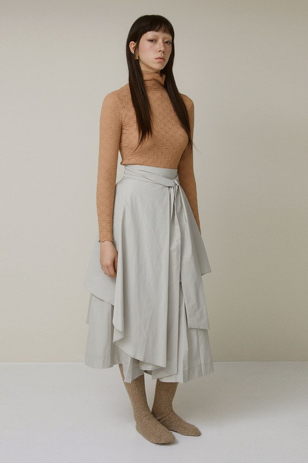 TI:BAEG - 롱/미디팬츠 - TAFFTA WIDE SKIRT PANTS BE 타프타 와이드 스커트 팬츠 베이지