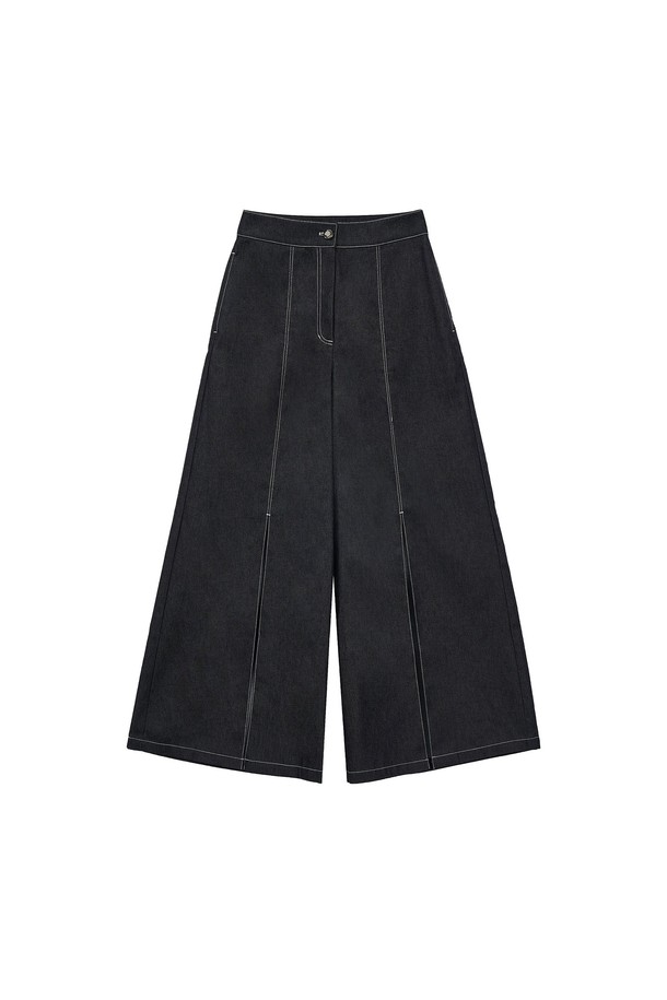 TI:BAEG - 데님 - SLIT WIDE DENIM PANTS BK 슬릿 와이드 데님 팬츠 블랙