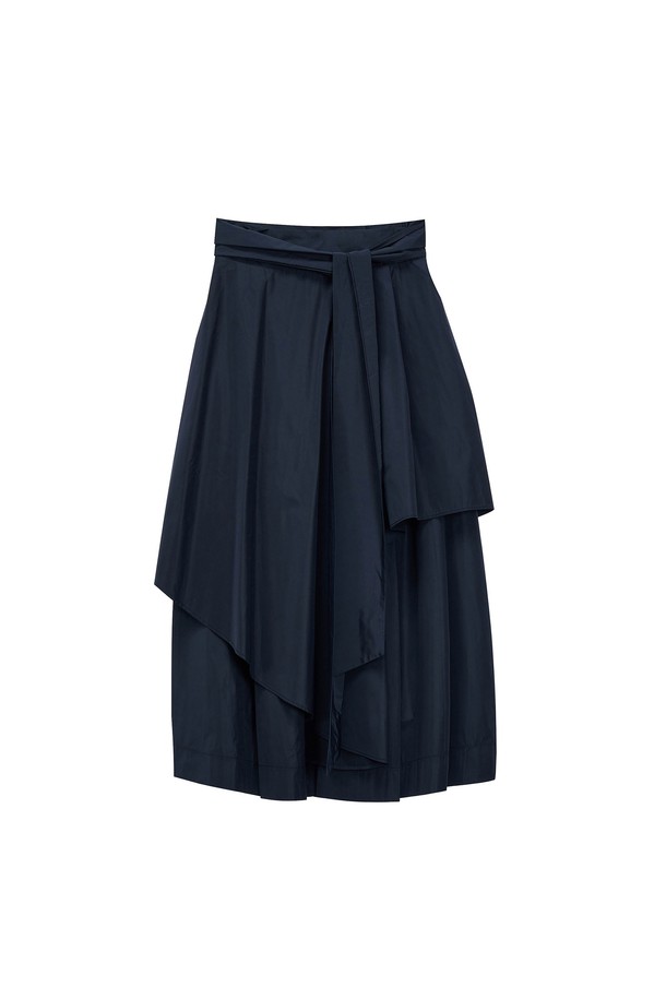 TI:BAEG - 롱/미디팬츠 - TAFFTA WIDE SKIRT PANTS NY 타프타 와이드 스커트 팬츠 네이비