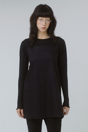 RE PETIT TUCK WOOL TENCEL T-SHIRTS BK 리 쁘띠 터크 울텐셀 티셔츠 블랙