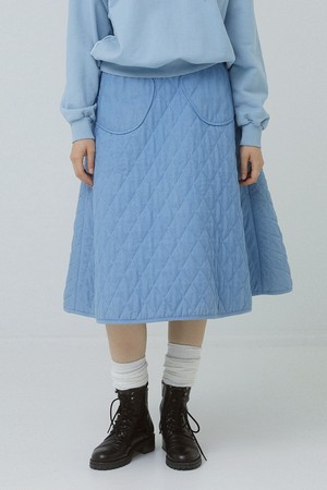 DENIM QUITING SKIRT BL 데님 퀼팅스커트 블루