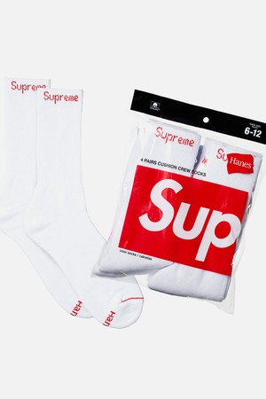 슈프림 Hanes Crew Socks 양말 4팩 99HAA26-WHITE