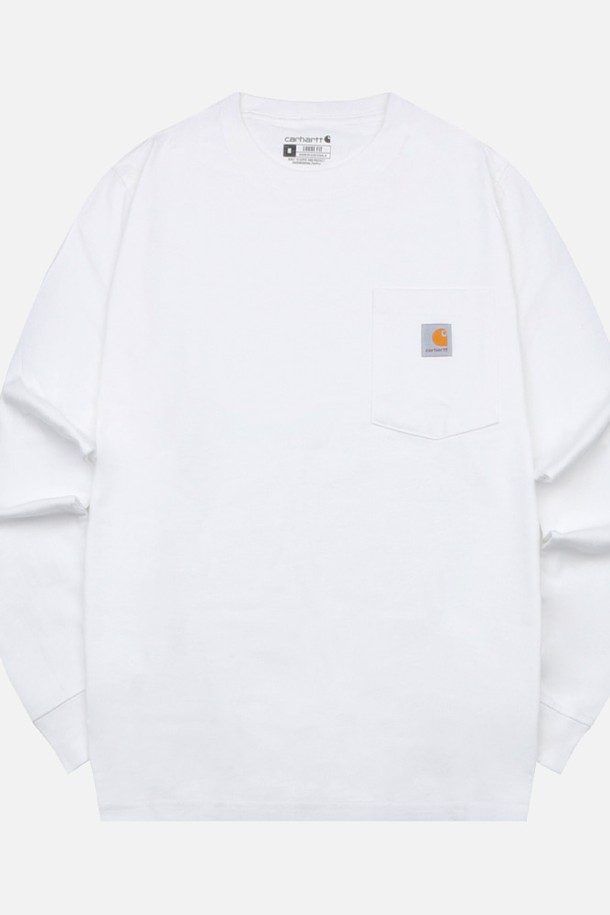 Carhartt - 긴팔티셔츠 - 칼하트 포켓 긴팔티 K126-WHT