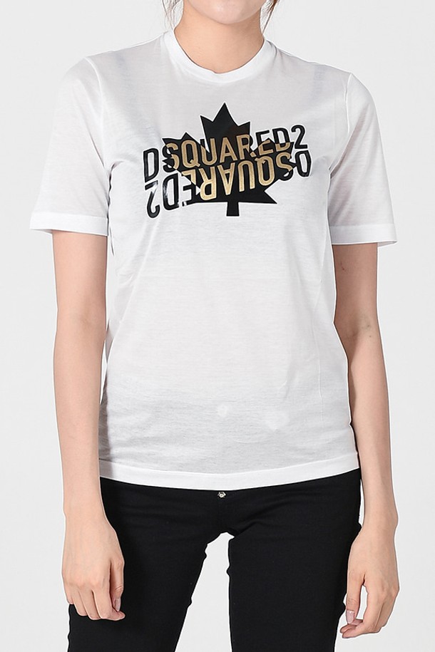 Dsquared2 - 반소매 티셔츠 - 디스퀘어드2 75GD0152 메이플 반팔티셔츠(화이트) S75GD0152 S23848 100