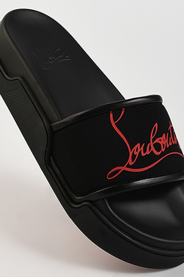 Christian Louboutin - 샌들/슬리퍼 - 크리스찬루부탱 1210885 네이비 풀 슬리퍼(블랙) 1210885 BK01