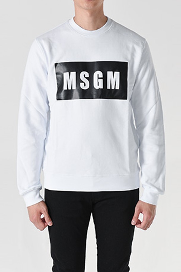 MSGM - 스웨트셔츠 - 엠에스지엠 2000MM523 박스로고 맨투맨(화이트) 2000MM523 200000 01