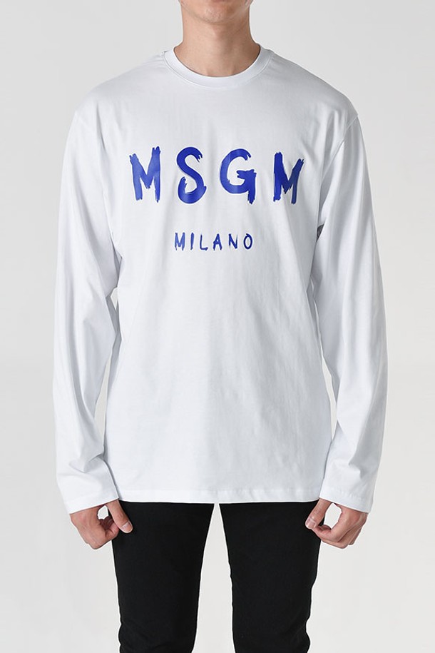 MSGM - 긴팔티셔츠 - 엠에스지엠 3240MM511 로고 긴팔티셔츠(화이트) 3240MM511 227298 01