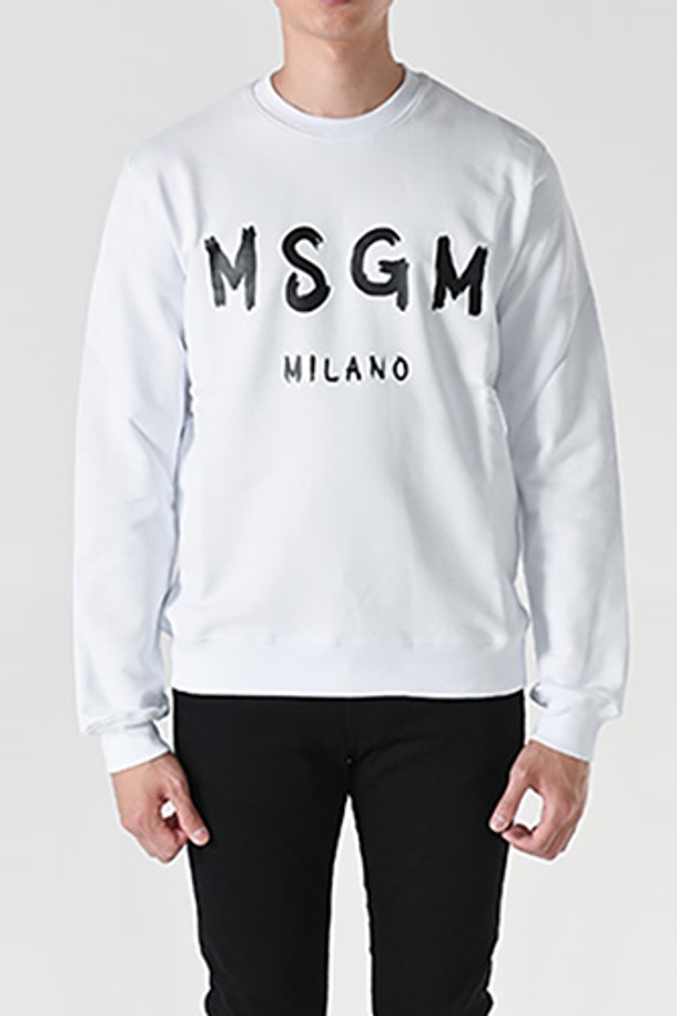 MSGM - 스웨트셔츠 - 엠에스지엠 2000MM513 브러시드 로고 맨투맨(화이트) 2000MM513 200000 01