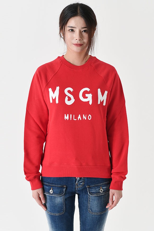 MSGM - 긴팔티셔츠 - 엠에스지엠 2000MDM513 브러쉬 로고 맨투맨(레드) 2000MDM513 200000 18