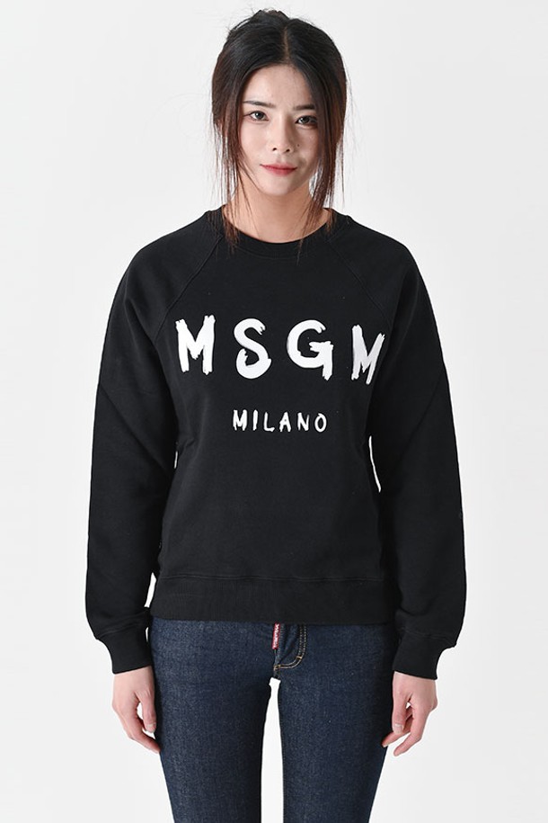 MSGM - 긴팔티셔츠 - 엠에스지엠 2000MDM513 브러쉬 로고 맨투맨(블랙) 2000MDM513 200000 99