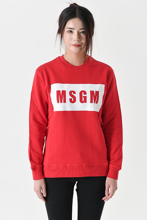 MSGM - 긴팔티셔츠 - 엠에스지엠 2000MDM523 로고박스 맨투맨(레드) 2000MDM523 200000 18