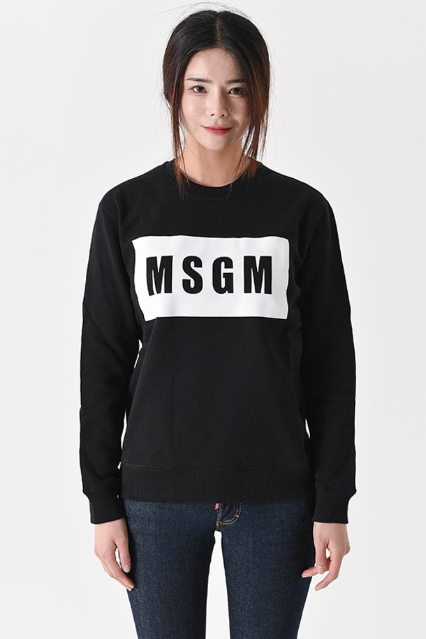 MSGM - 긴팔티셔츠 - 엠에스지엠 2000MDM523 로고박스 레귤러핏 맨투맨(블랙) 2000MDM523 200001 99