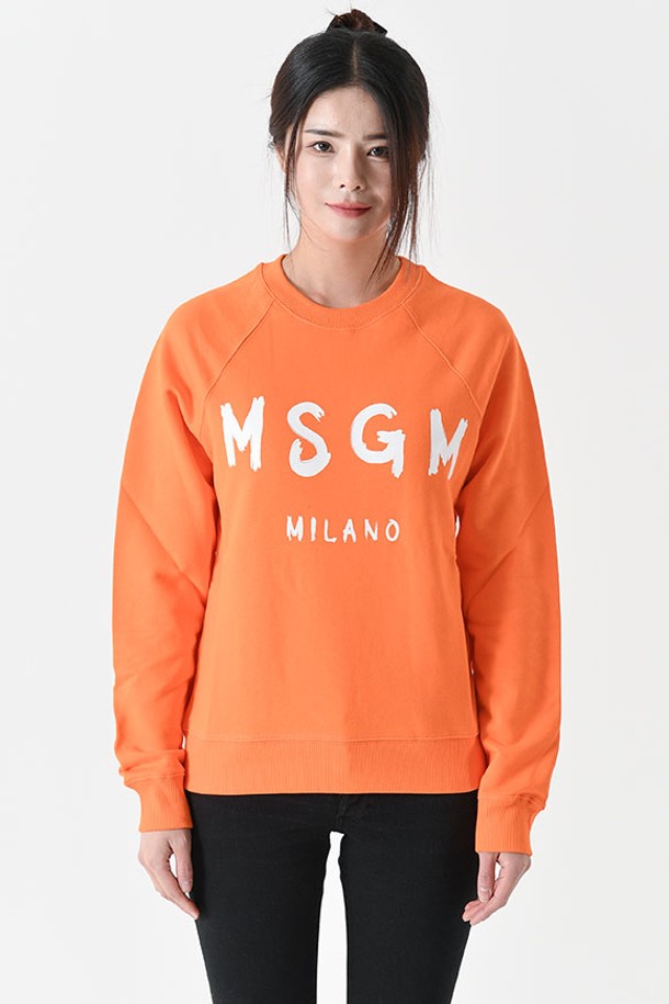 MSGM - 긴팔티셔츠 - 엠에스지엠 3341MDM513 로고 레귤러핏 맨투맨(오렌지) 3341MDM513 227799 10