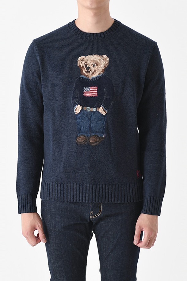 RALPH LAUREN - 스웨터 - 폴로랄프로렌 860374 폴로 베어 리넨 니트(네이비) 710 860374 001