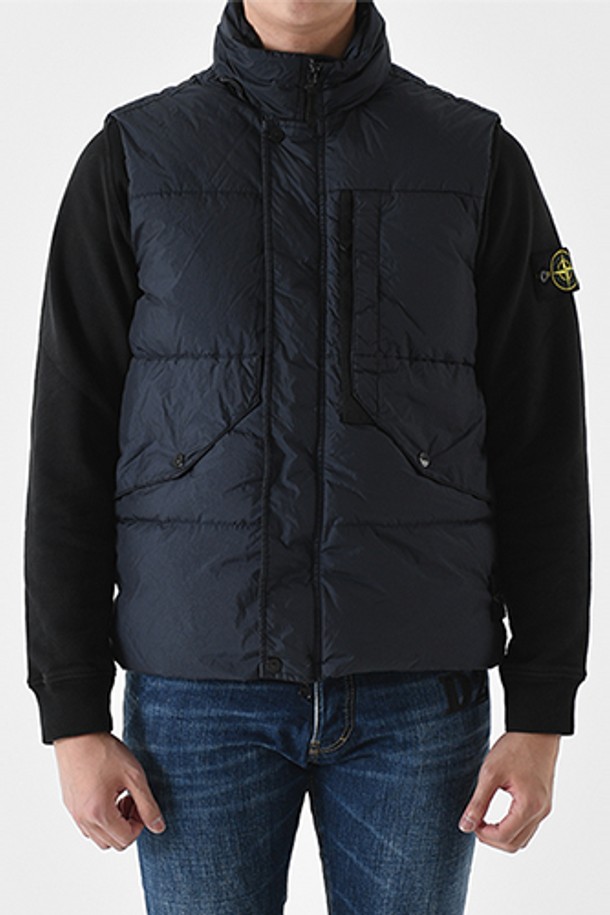 STONE ISLAND - 다운/패딩 - 스톤아일랜드 G0423 가먼트다이드 크랭크랩스 패딩조끼(네이비) 7915G0423 V0020