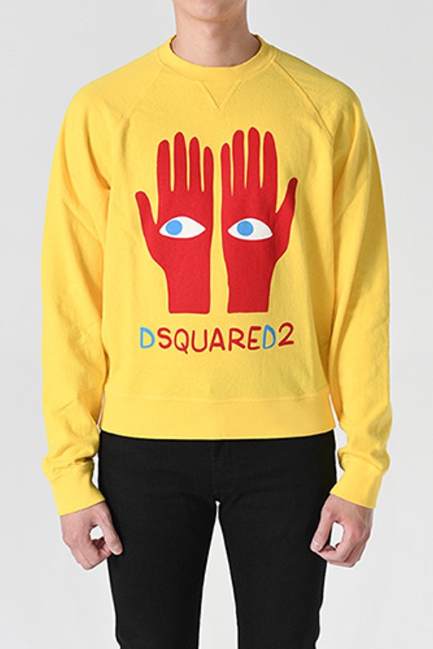 Dsquared2 - 스웨트셔츠 - 디스퀘어드2 74GU0625 핸드 프린트 맨투맨(옐로우) S74GU0625 S25554 172