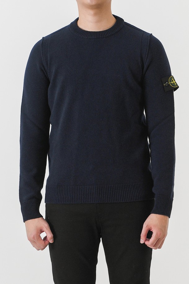 STONE ISLAND - 스웨터 - 스톤아일랜드 508A3 스티치 램스울 니트(네이비) 8115508A3 A0020