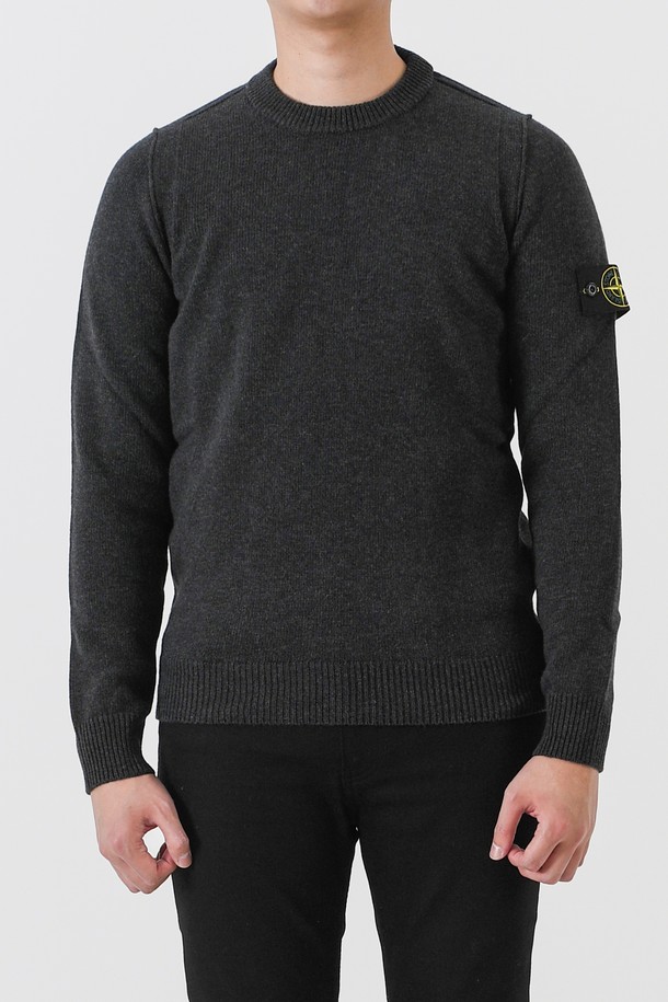 STONE ISLAND - 스웨터 - 스톤아일랜드 508A3 스티치 램스울 니트(차콜) 8115508A3 V0M65