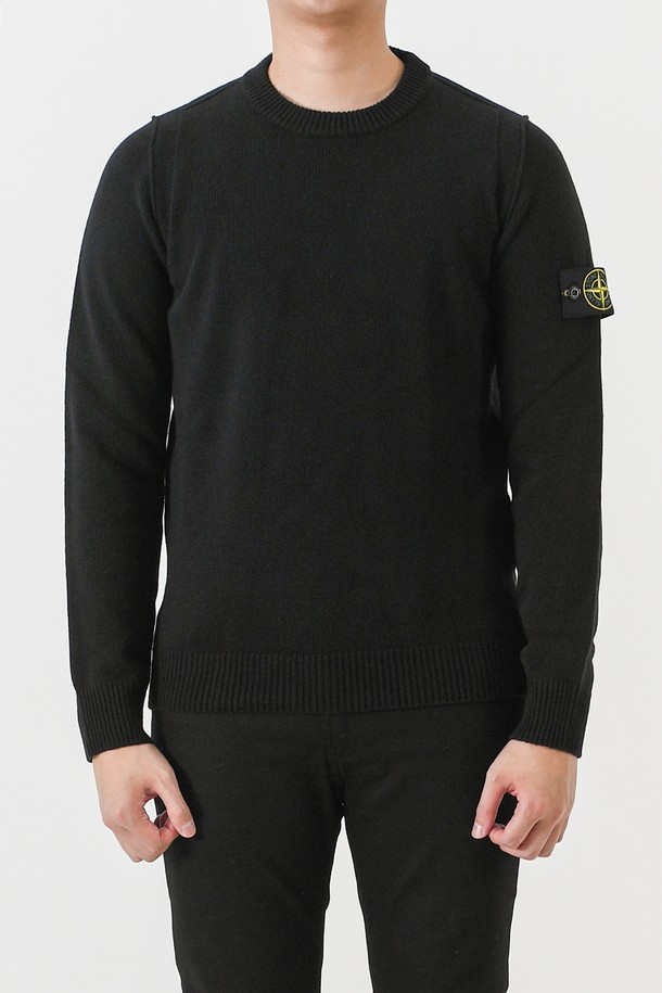 STONE ISLAND - 스웨터 - 스톤아일랜드 508A3 스티치 램스울 니트(블랙) 8115508A3 A0029