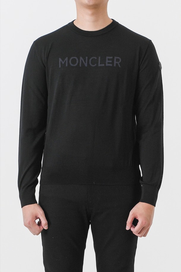 MONCLER - 스웨터 - 몽클레어 9C000 로고 울 니트(블랙) J2 091 9C00011 M1180 999