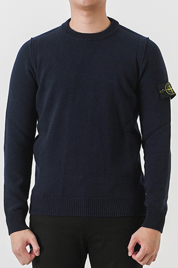 STONE ISLAND - 스웨터 - 스톤아일랜드 508A3 스티치 램스울 니트(네이비) 8115508A3 A0020