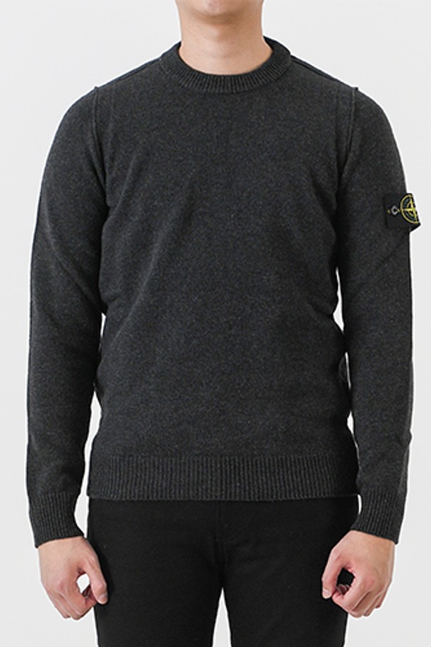 STONE ISLAND - 스웨터 - 스톤아일랜드 508A3 스티치 램스울 니트(차콜) 8115508A3 V0M65