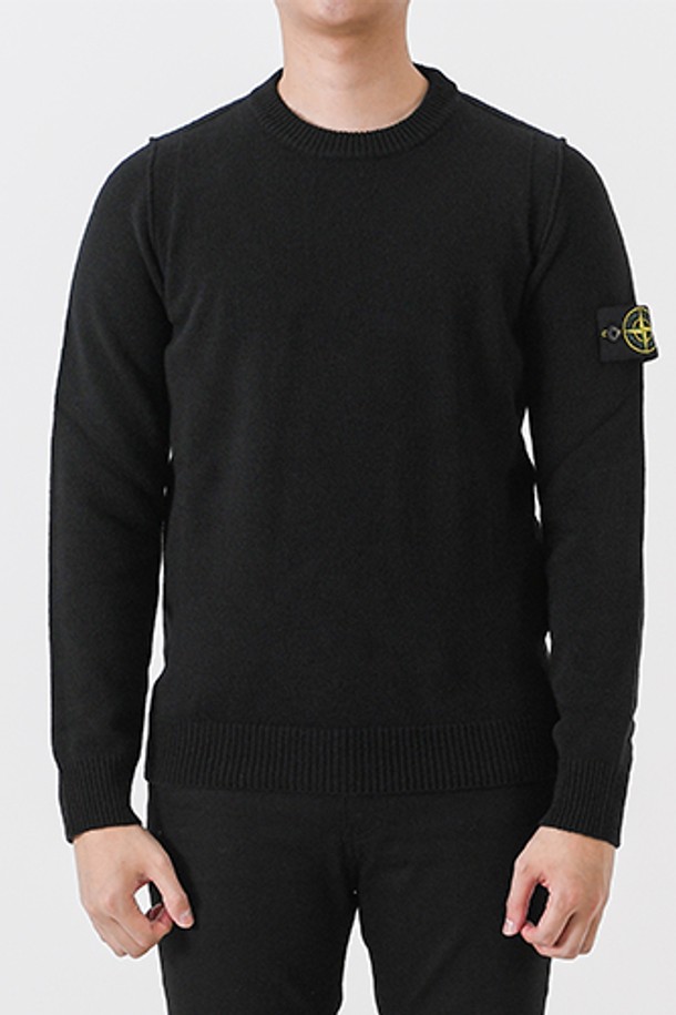 STONE ISLAND - 스웨터 - 스톤아일랜드 508A3 스티치 램스울 니트(블랙) 8115508A3 A0029