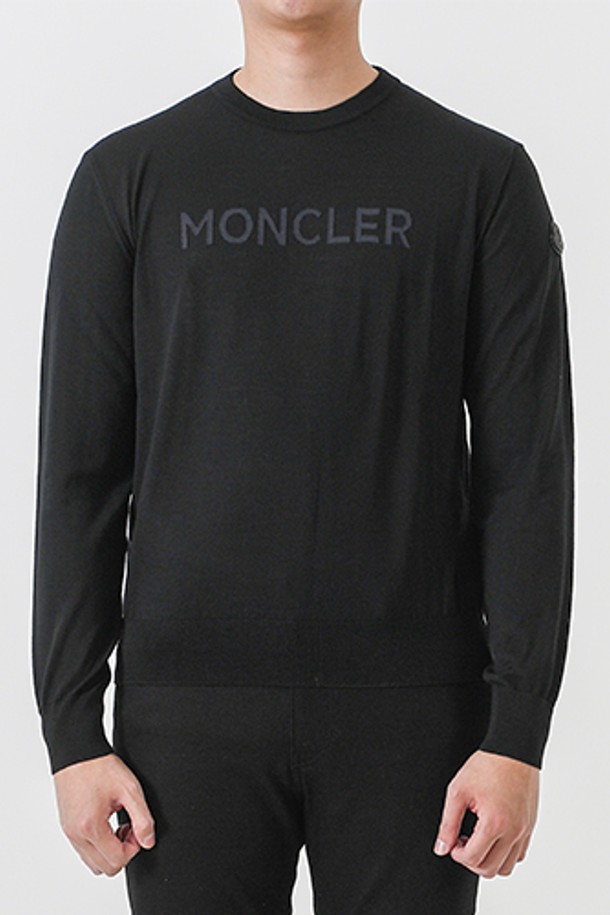 MONCLER - 스웨터 - 몽클레어 9C000 로고 울 니트(블랙) J2 091 9C00011 M1180 999