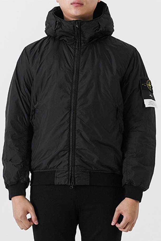 STONE ISLAND - 다운/패딩 - 스톤아일랜드 40823 가먼트다이드 블루종 패딩자켓(블랙) 811540823 V0029