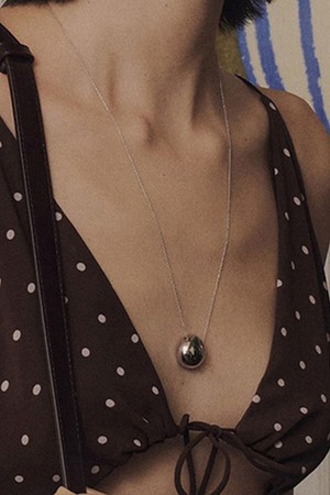 pebble pendant Necklace [Silver]