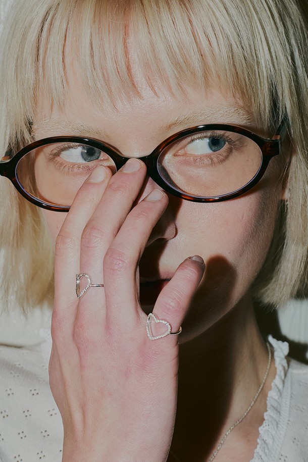 DENU - 반지 - Sweet pave heart ring