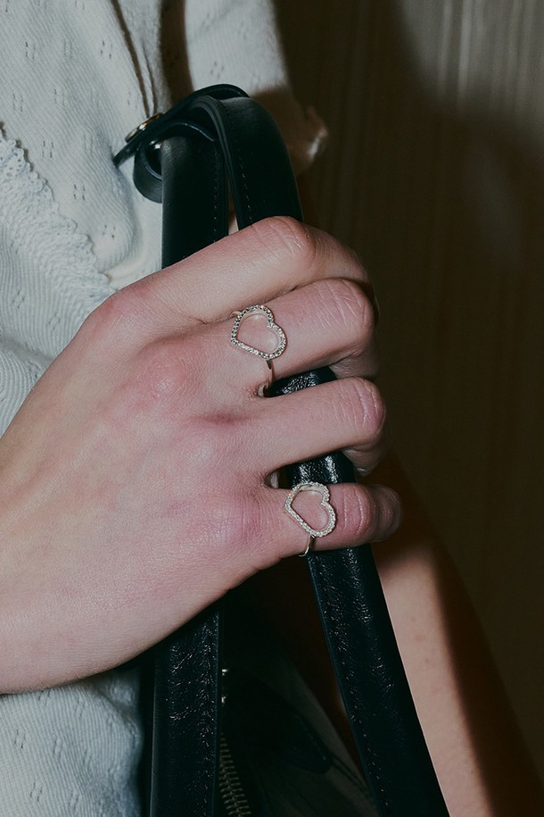 DENU - 반지 - Sweet pave heart ring