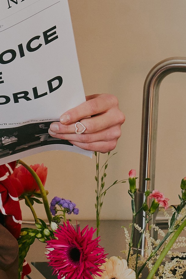 DENU - 반지 - Sweet pave heart ring