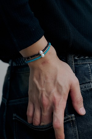 Mens Realstone Color Bead Bracelet