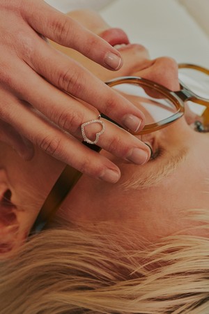 Sweet pave heart ring