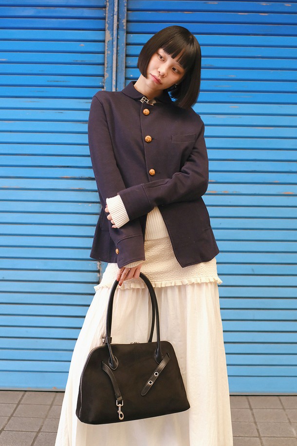 DENU - 숄더백 - NOA BAG[SUEDE BLACK]